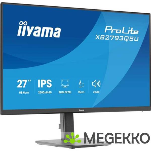 Grote foto iiyama prolite xb2793qsu b1 27 quad hd ips monitor computers en software overige computers en software