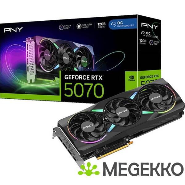 Grote foto pny geforce rtx 5070 12gb argb overclocked triple fan computers en software videokaarten