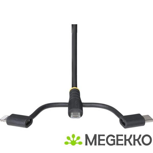 Grote foto startech.com 1m robuuste usb multi oplaadkabel usb naar lightning micro usb type c apple mfi gecer computers en software overige computers en software