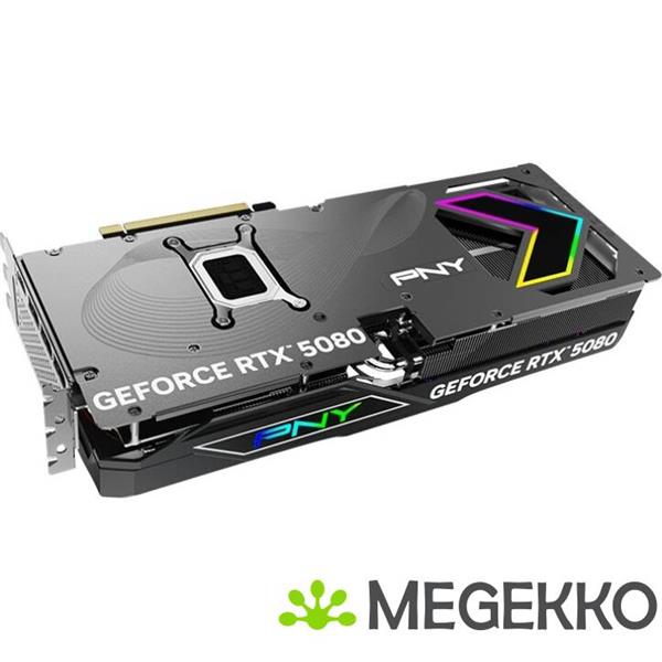 Grote foto pny geforce rtx 5080 16gb argb overclocked triple fan computers en software videokaarten