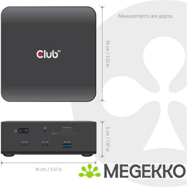 Grote foto club3d csv 2562 laptop dock poortreplicator bedraad thunderbolt 5 zwart computers en software overige computers en software