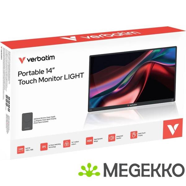 Grote foto verbatim 32088 14 full hd draagbare touch monitor computers en software overige computers en software
