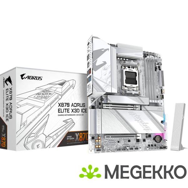Grote foto gigabyte x870 aorus elite x3d ice computers en software moederborden