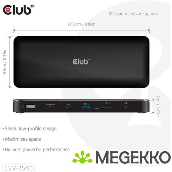 Grote foto club3d 14 in 1 usb c quad display dockingstation computers en software overige computers en software