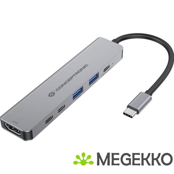 Grote foto conceptronic donn33g laptop dock poortreplicator bedraad usb 3.2 gen 1 3.1 gen 1 type c zilver computers en software overige computers en software