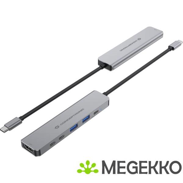Grote foto conceptronic donn33g laptop dock poortreplicator bedraad usb 3.2 gen 1 3.1 gen 1 type c zilver computers en software overige computers en software