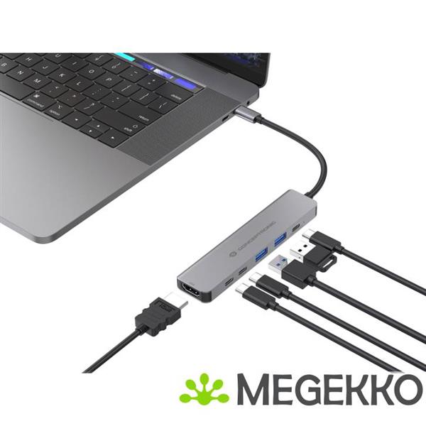 Grote foto conceptronic donn33g laptop dock poortreplicator bedraad usb 3.2 gen 1 3.1 gen 1 type c zilver computers en software overige computers en software