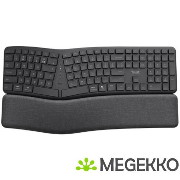 Grote foto trust keyra ergonomisch toetsenbord draadloos zwart computers en software toetsenborden