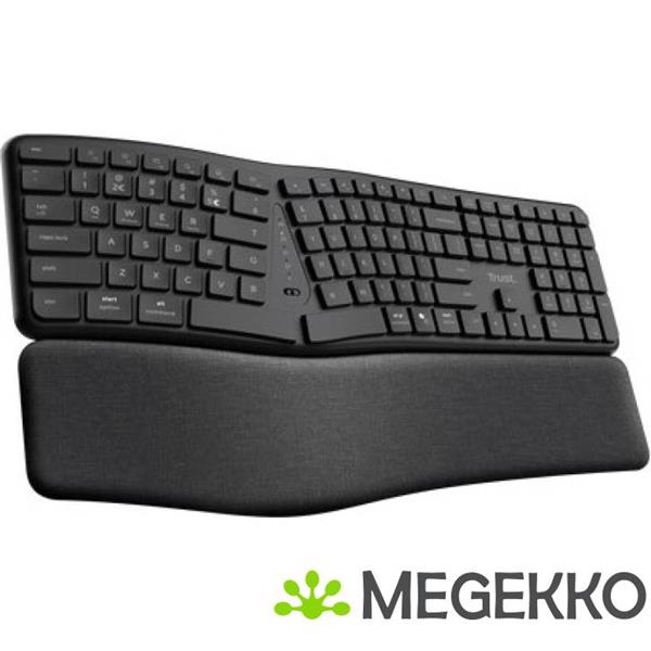 Grote foto trust keyra ergonomisch toetsenbord draadloos zwart computers en software toetsenborden