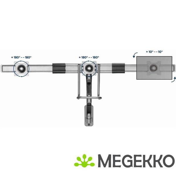 Grote foto gembird monitorarm met gasveer voor 3 monitoren wandmontage space grey computers en software overige computers en software