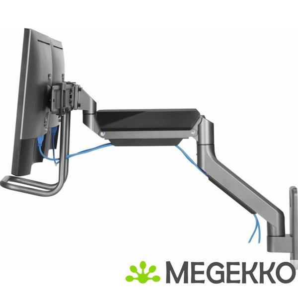 Grote foto gembird monitorarm met gasveer en muurbevestiging voor 2 monitoren computers en software overige computers en software