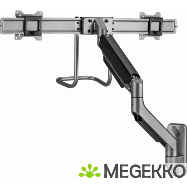 Grote foto gembird monitorarm met gasveer en muurbevestiging voor 2 monitoren computers en software overige computers en software
