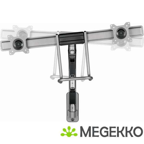 Grote foto gembird monitorarm met gasveer en muurbevestiging voor 2 monitoren computers en software overige computers en software