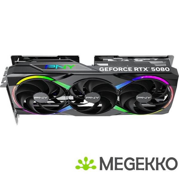 Grote foto pny geforce rtx 5080 16gb argb overclocked triple fan computers en software videokaarten