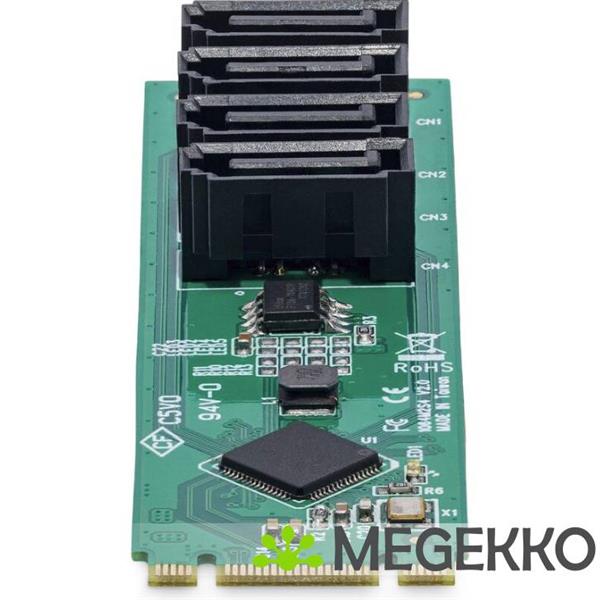 Grote foto startech.com m.2 naar 4 port sata adapter kaart m.2 pcie 3.0 naar sata hdd ssd uitbreidingskaart computers en software overige computers en software
