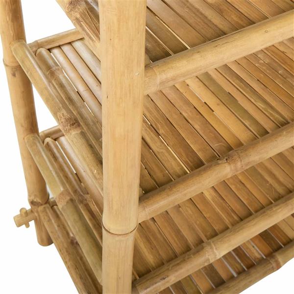 Grote foto vidaxl schoenenrek met plank naturel 4 laags bamboe huis en inrichting overige
