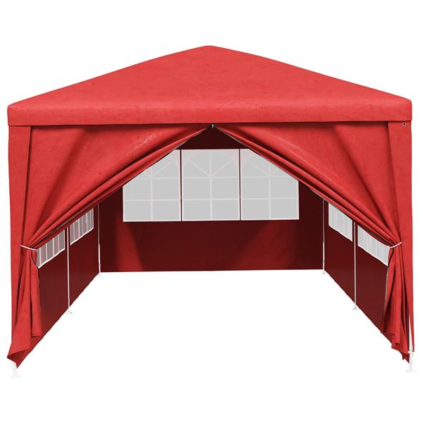 Grote foto vidaxl partytent met wand rood 600 x 300 x 255 cm pe en staal tuin en terras overige tuin en terras
