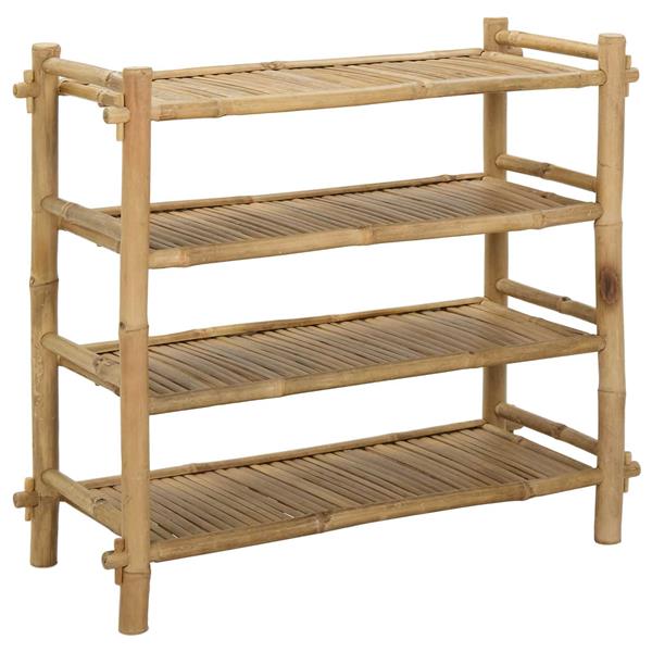 Grote foto vidaxl schoenenrek met plank naturel 4 laags bamboe huis en inrichting overige