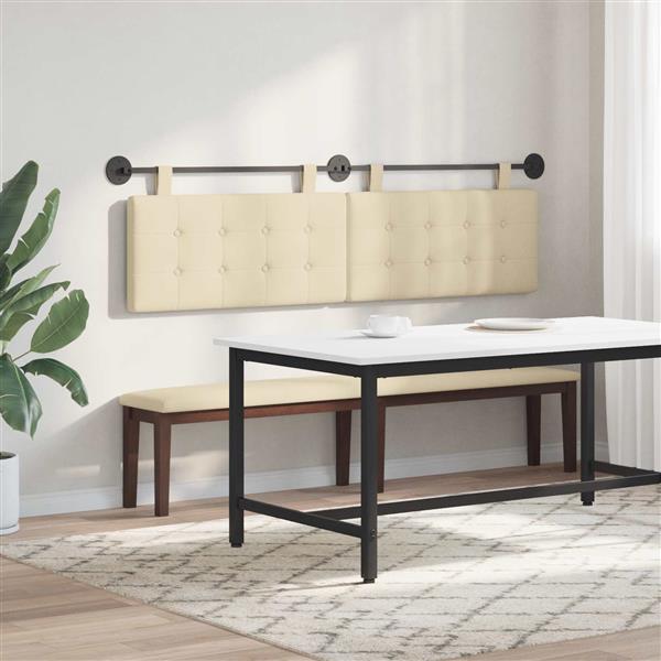 Grote foto vidaxl hangend hoofdbord stof antiek en kunst stoelen en banken