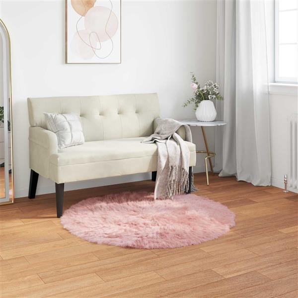Grote foto vidaxl tapijt van imitatie tafalla roze 80 cm polyester huis en inrichting vloerbedekking en kleden