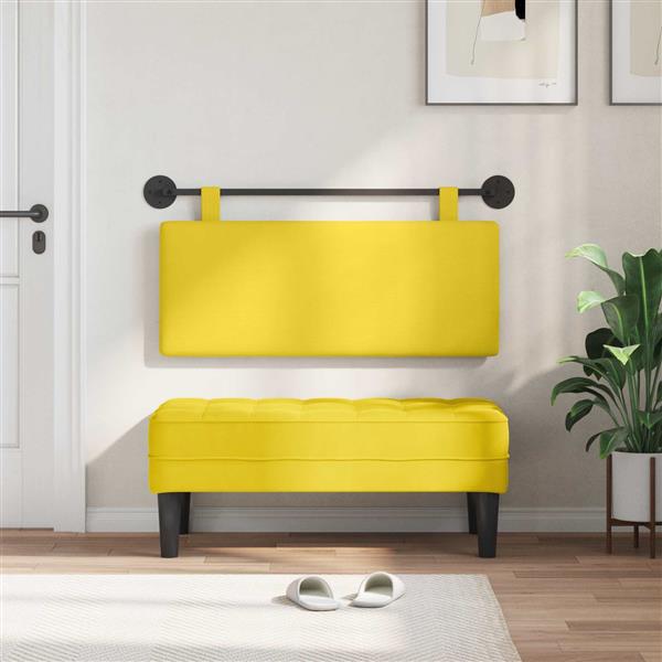 Grote foto vidaxl hangend hoofdbord katoen stof antiek en kunst stoelen en banken