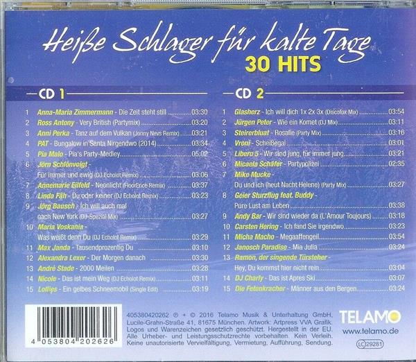 Grote foto telamo divers hei e schlager f r kalte tage 2cd muziek en instrumenten cds minidisks cassettes