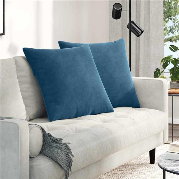 Grote foto vidaxl sofa kussens 2 stuks blauw 80 x 80 cm cordstof huis en inrichting woningdecoratie