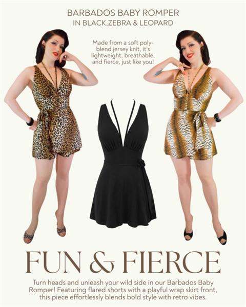 Grote foto rebel love clothing barbados baby romper in leopard. kleding dames badmode en zwemkleding