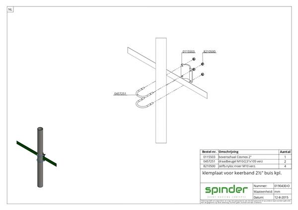 Grote foto klemplaat voor keerband 2 standpijp dieren en toebehoren runderen