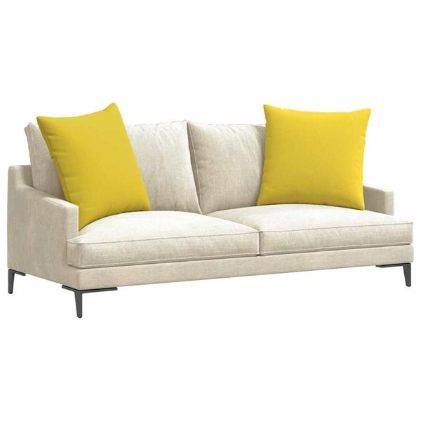 Grote foto vidaxl sofa kussens 2 pcs lichtgeel 80 x 80 cm stof huis en inrichting woningdecoratie