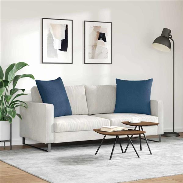 Grote foto vidaxl sofa kussens 2 pcs blauw 80 x 80 cm stof huis en inrichting woningdecoratie