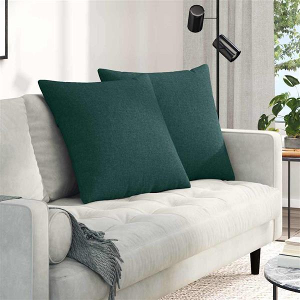 Grote foto vidaxl sofa kussens 2 pcs donkergroen 80 x 80 cm stof huis en inrichting woningdecoratie