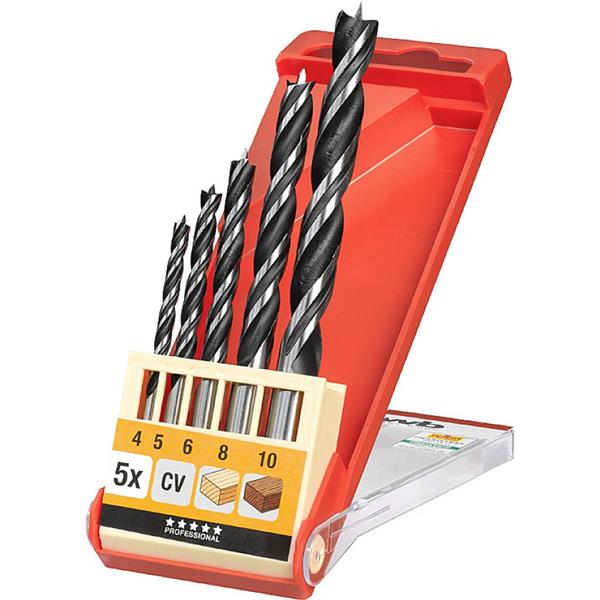 Grote foto kwb hout spiraalboorset 5 delig 4 5 6 8 10 mm doe het zelf en verbouw hout en planken