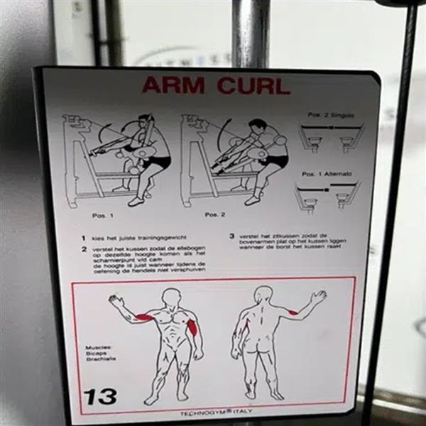 Grote foto technogym isotonic arm curl sport en fitness fitness