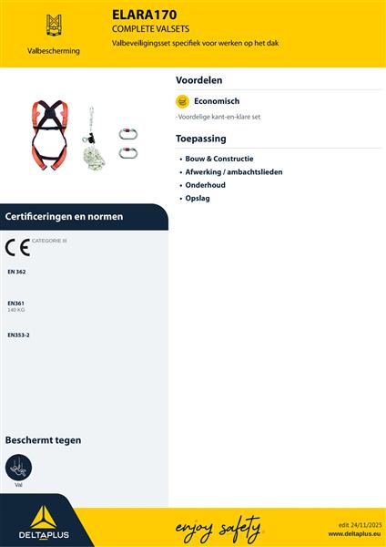 Grote foto valbeveiligings harnas kit voor dakwerkzaamheden doe het zelf en verbouw overkleding