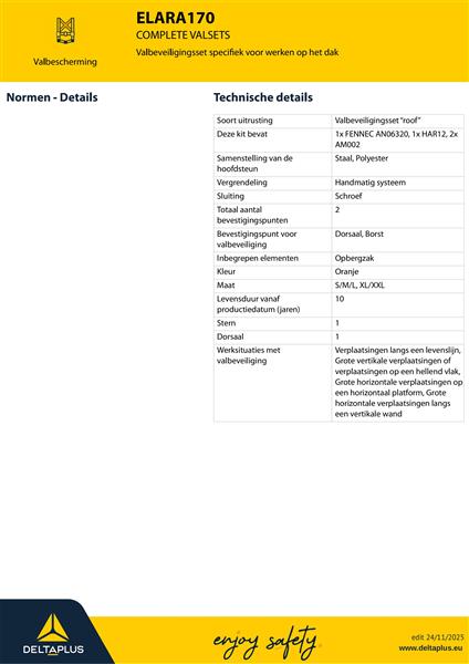 Grote foto valbeveiligings harnas kit voor dakwerkzaamheden doe het zelf en verbouw overkleding