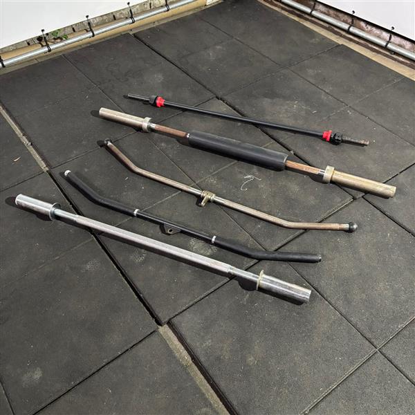 Grote foto set met diverse stangen sport en fitness fitness