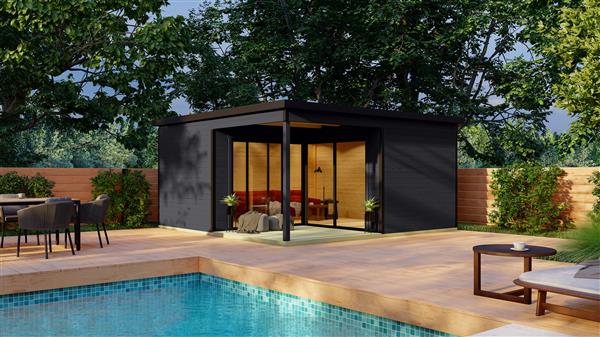 Grote foto domeo 6 loggia set tuin en terras tuinhuisjes en blokhutten