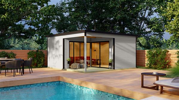 Grote foto domeo 6 loggia set tuin en terras tuinhuisjes en blokhutten