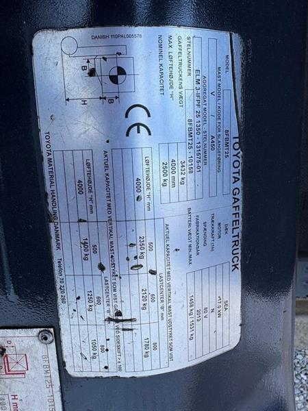 Grote foto vs 22801 elektrische heftruck toyota 8fmbt25 agrarisch heftrucks