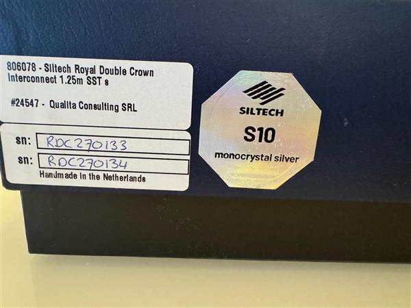 Grote foto siltech royal double crown s10 high end audio interconnects rca 1 25 metre audio tv en foto onderdelen en accessoires
