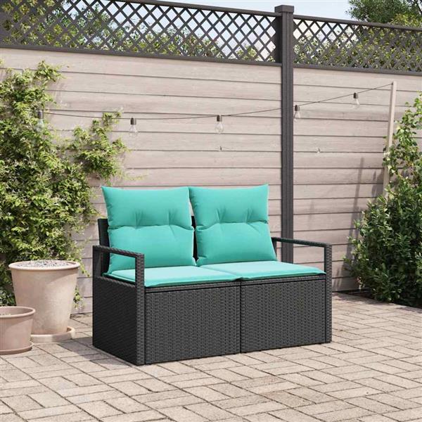 Grote foto vidaxl tuinbank met kussen 120 x 62 x 69 cm poly rattan tuin en terras tuinmeubelen