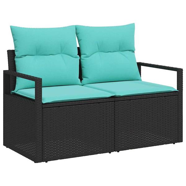Grote foto vidaxl tuinbank met kussen 120 x 62 x 69 cm poly rattan tuin en terras tuinmeubelen
