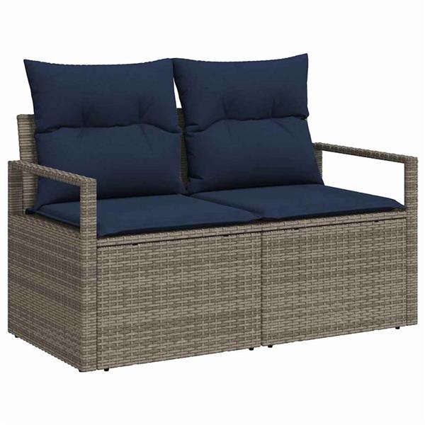 Grote foto vidaxl tuinbank met kussen 120 x 62 x 69 cm poly rattan tuin en terras tuinmeubelen