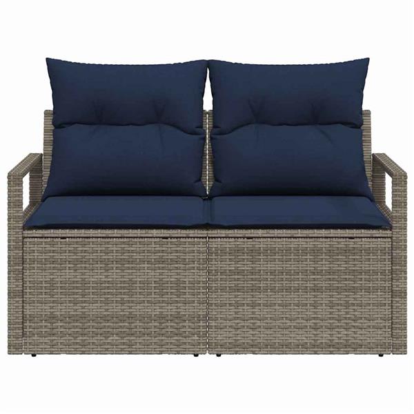 Grote foto vidaxl tuinbank met kussen 120 x 62 x 69 cm poly rattan tuin en terras tuinmeubelen