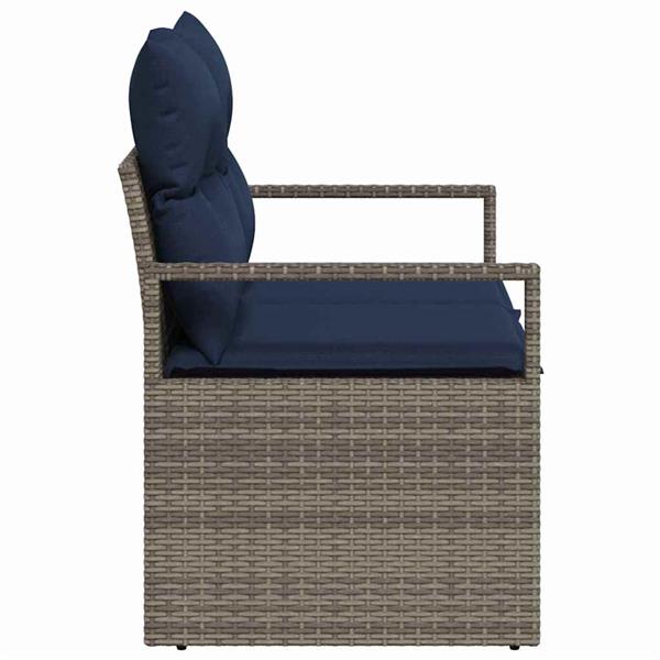 Grote foto vidaxl tuinbank met kussen 120 x 62 x 69 cm poly rattan tuin en terras tuinmeubelen