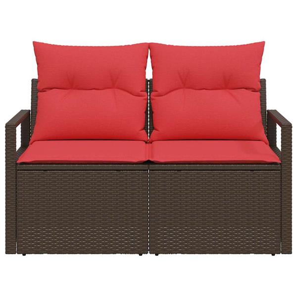 Grote foto vidaxl tuinbank met kussen 120 x 62 x 69 cm poly rattan tuin en terras tuinmeubelen