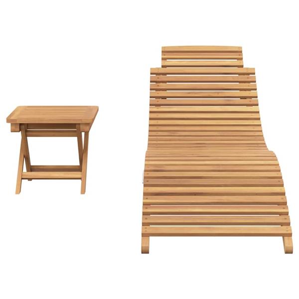 Grote foto vidaxl ligstoel 2 pcs bruin massief teakhout tuin en terras tuinmeubelen