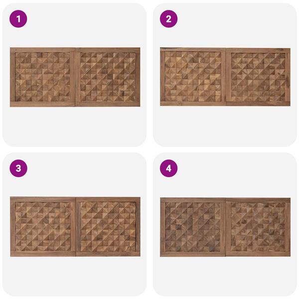 Grote foto vidaxl hoofdbord wandgemonteerd naturel 120 cm massief teakhout antiek en kunst stoelen en banken