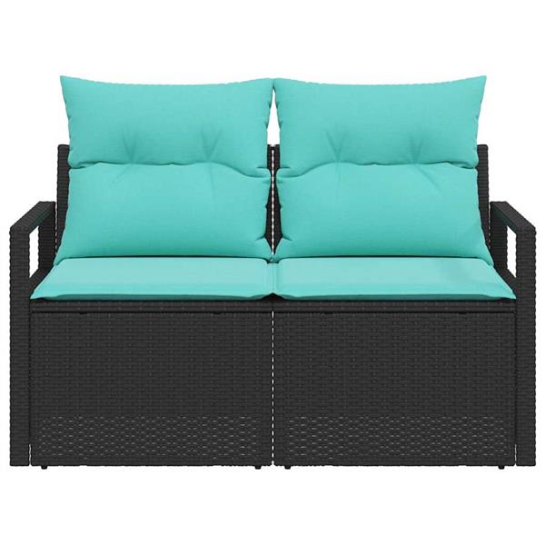 Grote foto vidaxl tuinbank met kussen 120 x 62 x 69 cm poly rattan tuin en terras tuinmeubelen